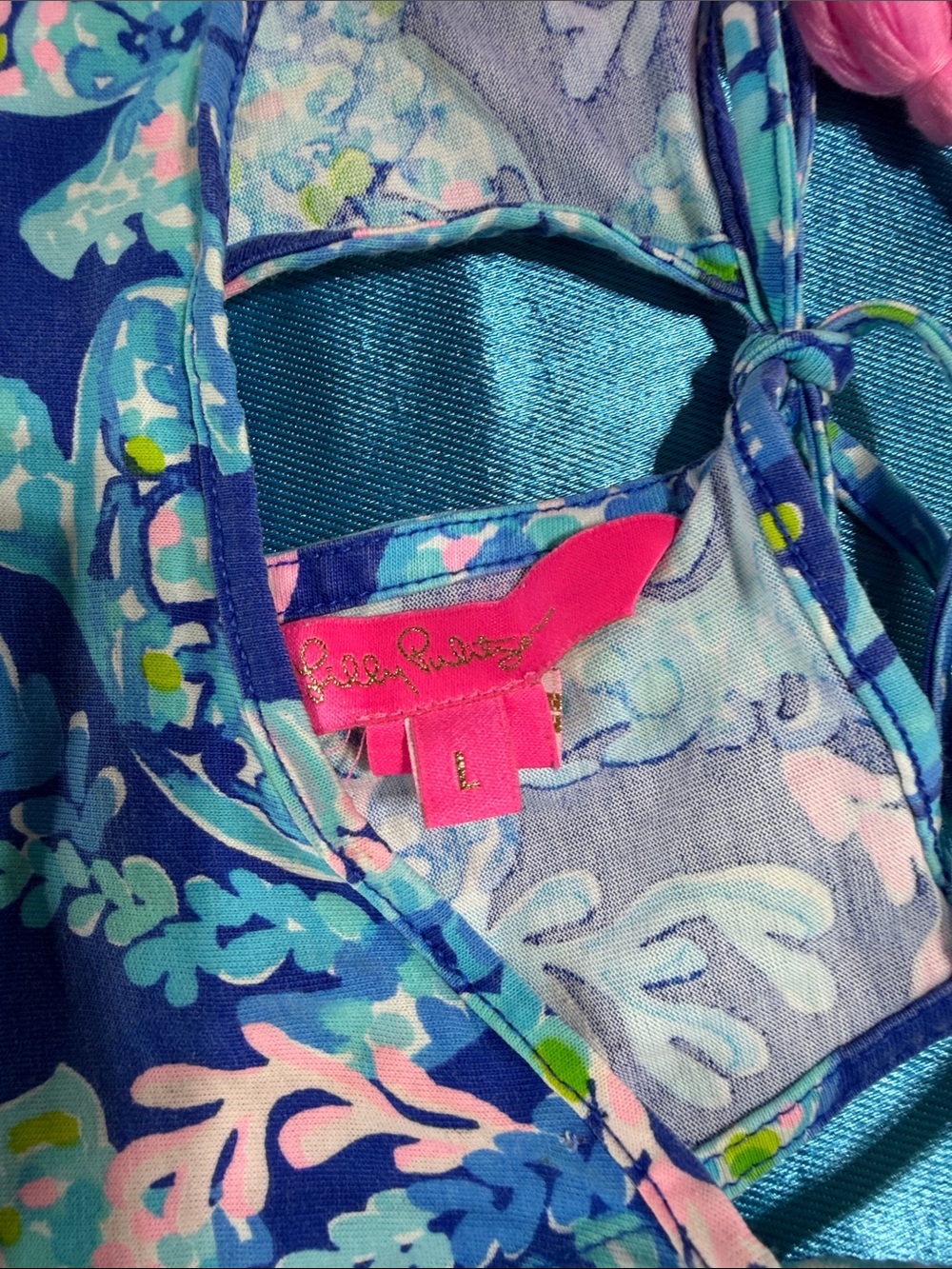 Lilly Pulitzer Blue Multi Sea Life Print Halter Dress - Picture 4 of 6